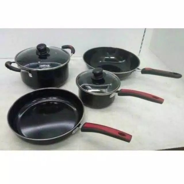 6pc Panci Set Enamel merk Q2 8830 cookware set enamel