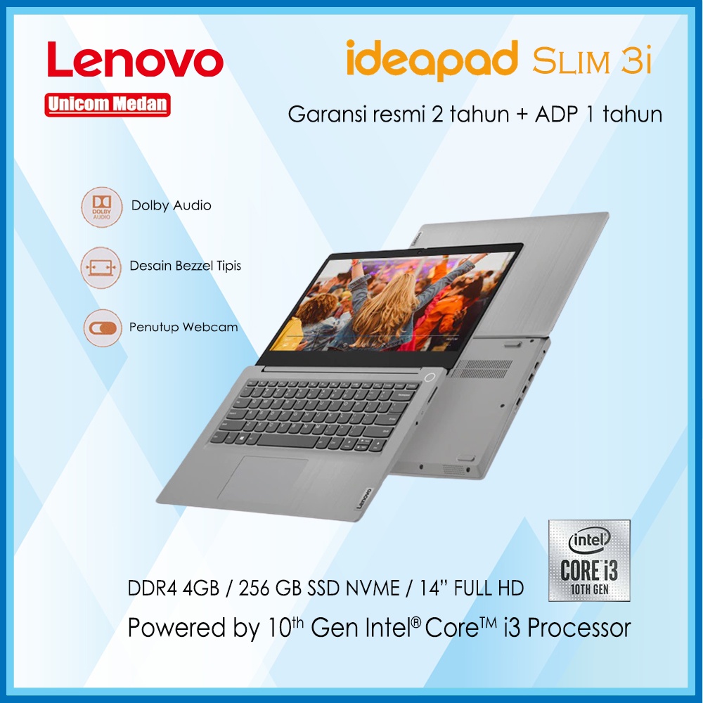 Laptop Lenovo ideapad slim 3i [i3-1005G1/4G DDR4/256G SSD/WIN10/OHS]