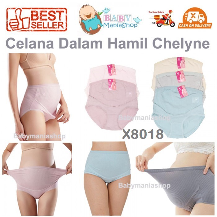 Celana Dalam Hamil Chelyne Berkancing Pakaian Dalam Sepinggul CD Hamil X8018 V815 Babymaniashop