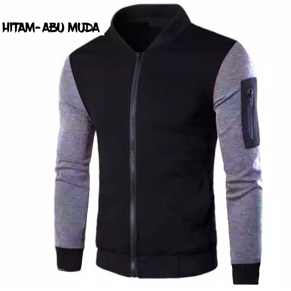 JAKET JUMBO PRIA BOMBER FLEECE KOMBINASI DEWASA MURAH