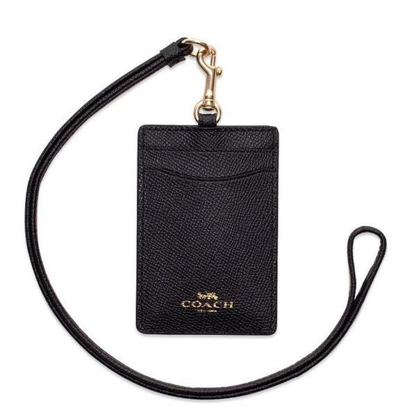 

Card Case Coach Crossgrain Leather Name Tag Id Lanyard Black Original Terlaris