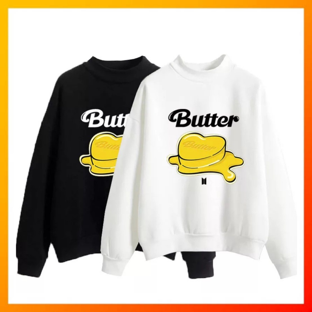 Jaket Sweater Butter Bts Hoodie Wanita Korea Oversize Hodie Cewek Tebal Kekinian Terbaru