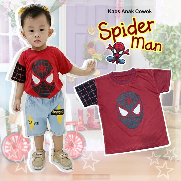 Atasan Kaos Murah Anak Laki-laki Spiderman CF Kids