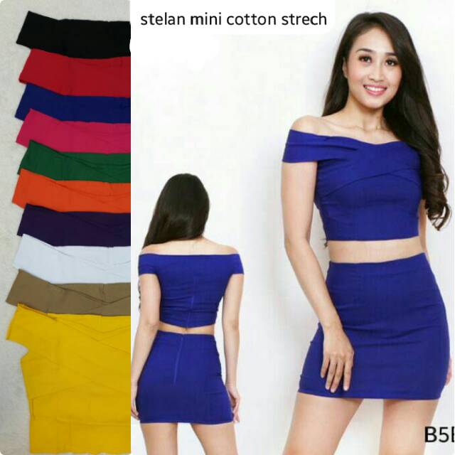 setelan dress mini / B5EB stelan mini dress sabrina | cotton strect import | pakaian wanita | dress 