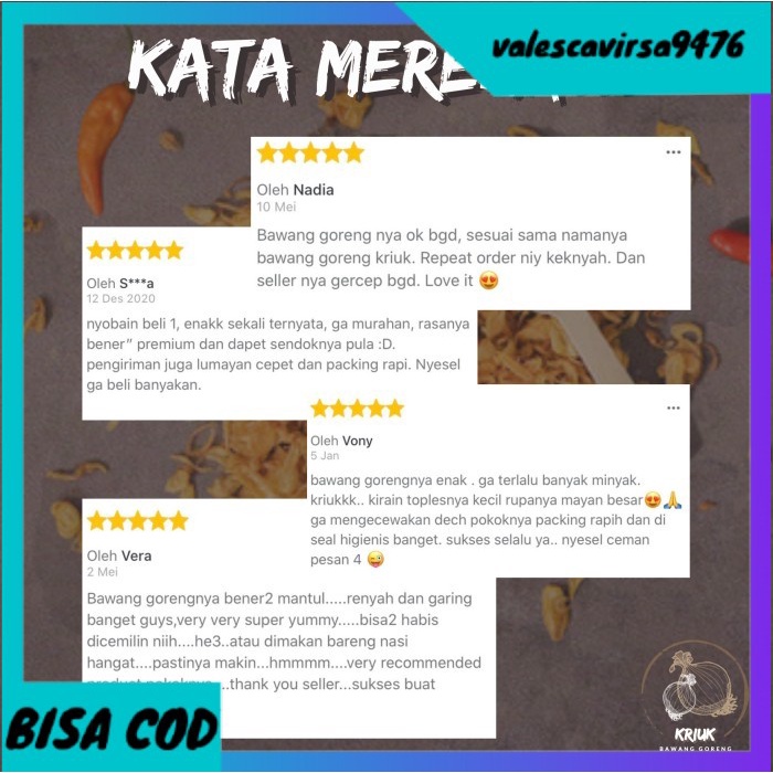 

⭐BISA COD⭐ Bawang Goreng Premium KRIUK / Premium Fried Shallots KRIUK