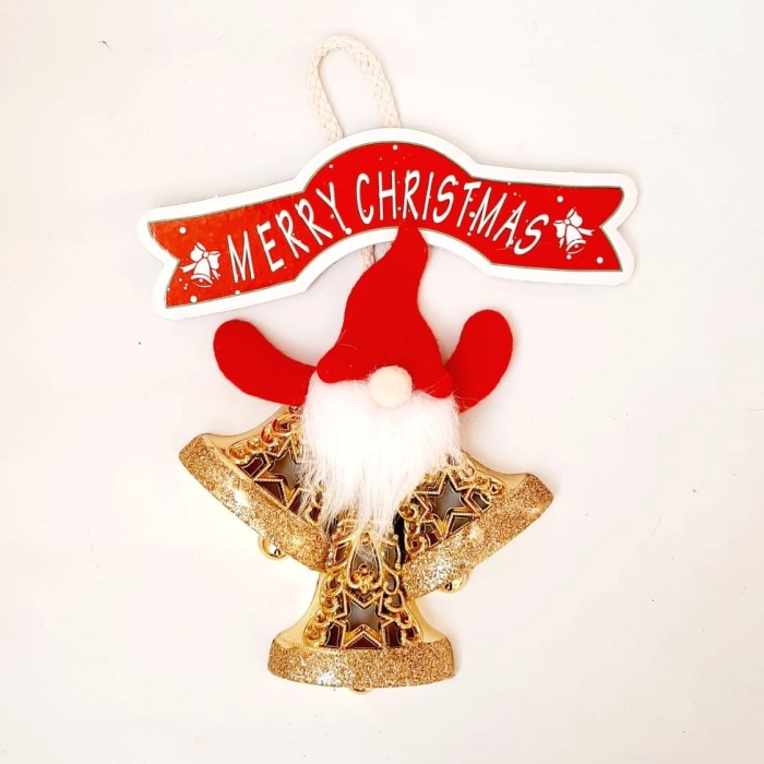 Merry Christmas Lonceng Santa Hanger Gantungan Kayu Hiasan Natal Murah Hiasan Natal Harga Grosir Termurah