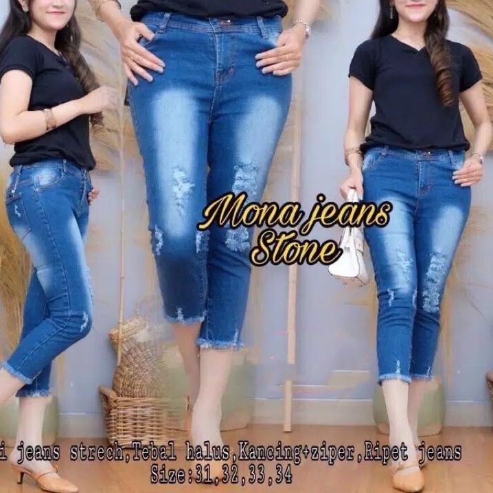 Koleksi Terbaru.. MONA JEANS RIPPED CELANA JEANS MURAH