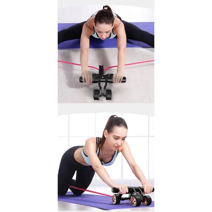 Wheels Abdominal Roller Alat Fitness Equipment Muscle Exercise Body Arm Waist Gym AB Exercise Power Muscle TrainerPower Wheel Alat Fitness Roller / Fitnes / Latihan Perut / Olahraga / Roda / Alat Gym / pitnes