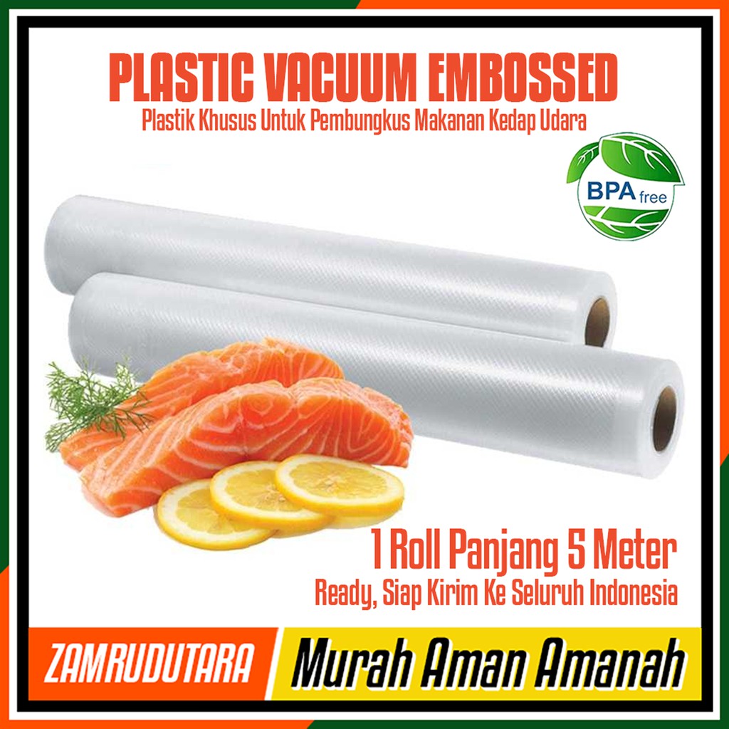 

Plastik Vacuum Bag Embossed Plastik Embos Roll Untuk Mesin Vacum Sealer Plastik Makanan Kedap Udara