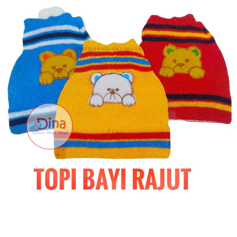 topi bayi RAJUT perlengkapan bayi baru lahir