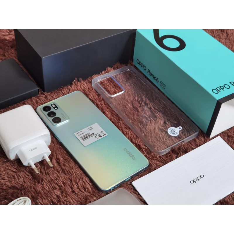 Oppo Reno 6 5G Second 8/128gb Fullset Like New Garansi Utuh 1 Tahun