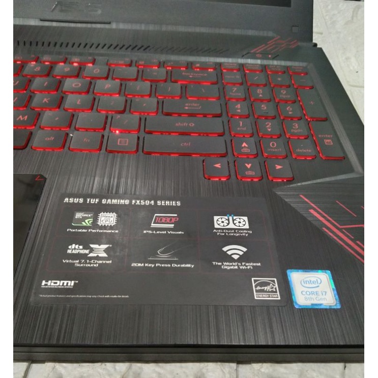 Laptop Leptop Seken Bekas Second Programmer DESAIN ASUS TUF Gaming FX504 Core i7 RAM 8GB HDD 1TB VGA NVIDIA GEFORCE 4GB