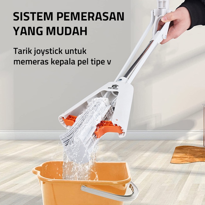 Alat Pel Lantai Spons Cleaning Mop Alat Pel Set Peras Karet Pembersih Lantai