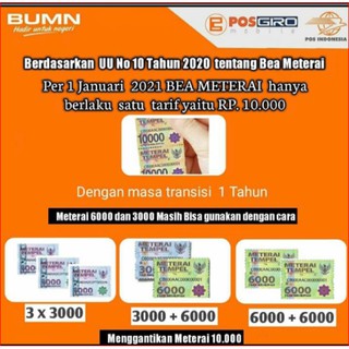 Jual materai 10000 asli pos indonesia Matrai 10000 Asli Meterai 10000 ...