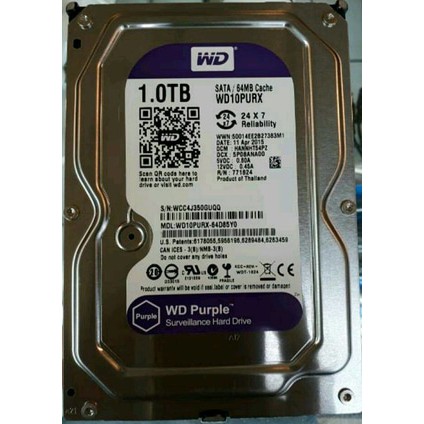 Hardisk WD Purple 1TB/1000gb HARDDISK ( Surveilance Khusus Cctv )