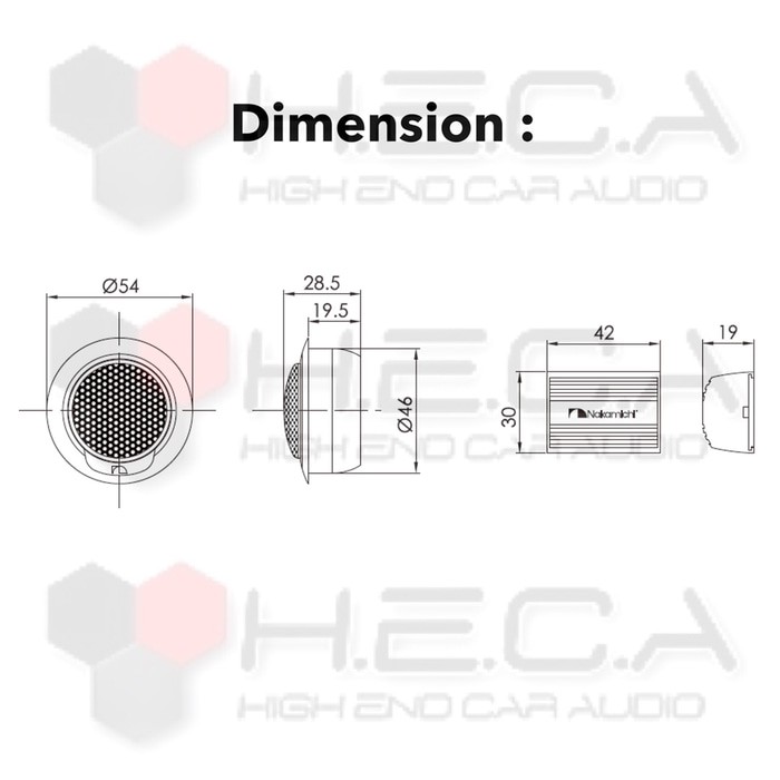 Tweeter NAKAMICHI SP-T13 Silk Dome Tweeter Mobil Speaker dashboard