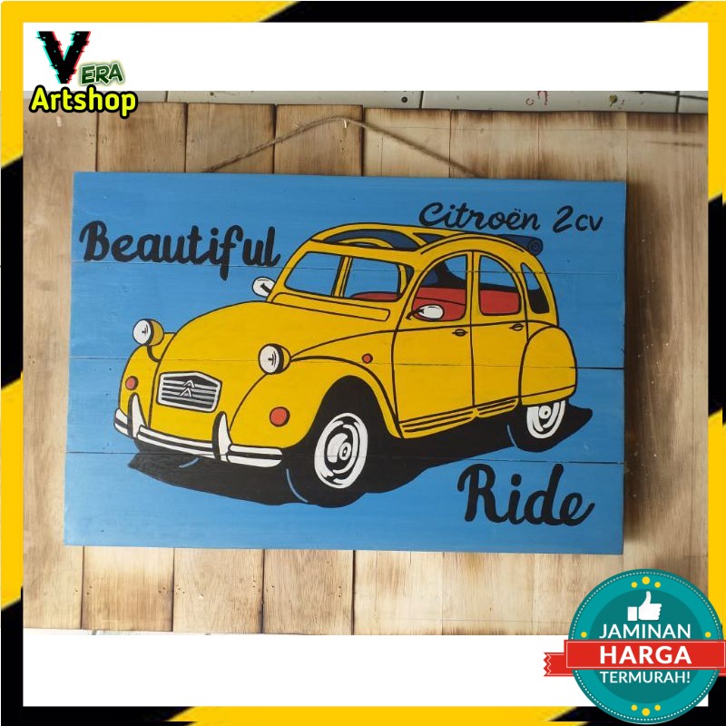 Lukisan kayu dekorasi dinding VW Vehicle (Wall Decor)
