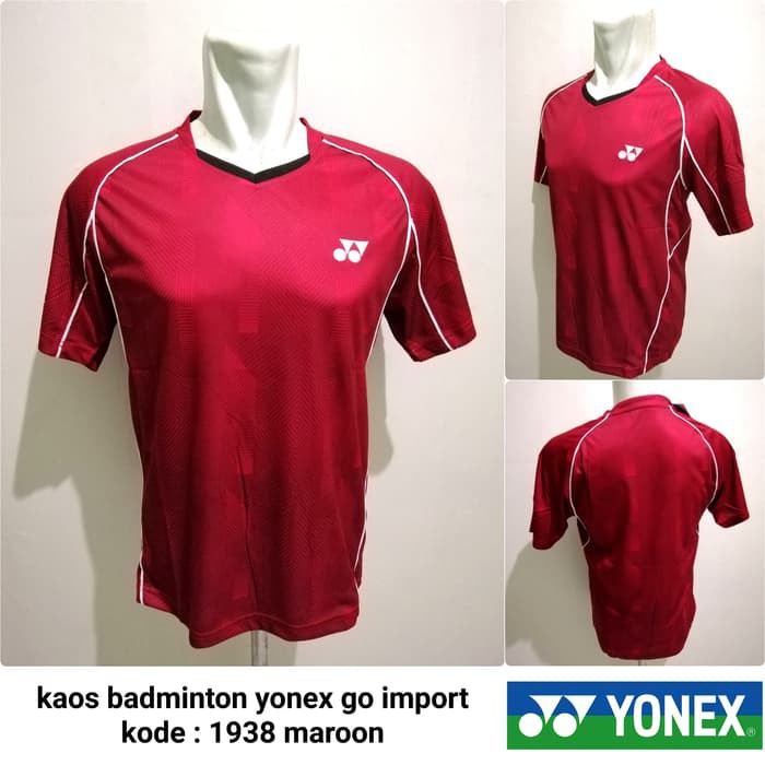 Baju badminton yonex jersey kaos badminton Yonex 1938 MAROON import