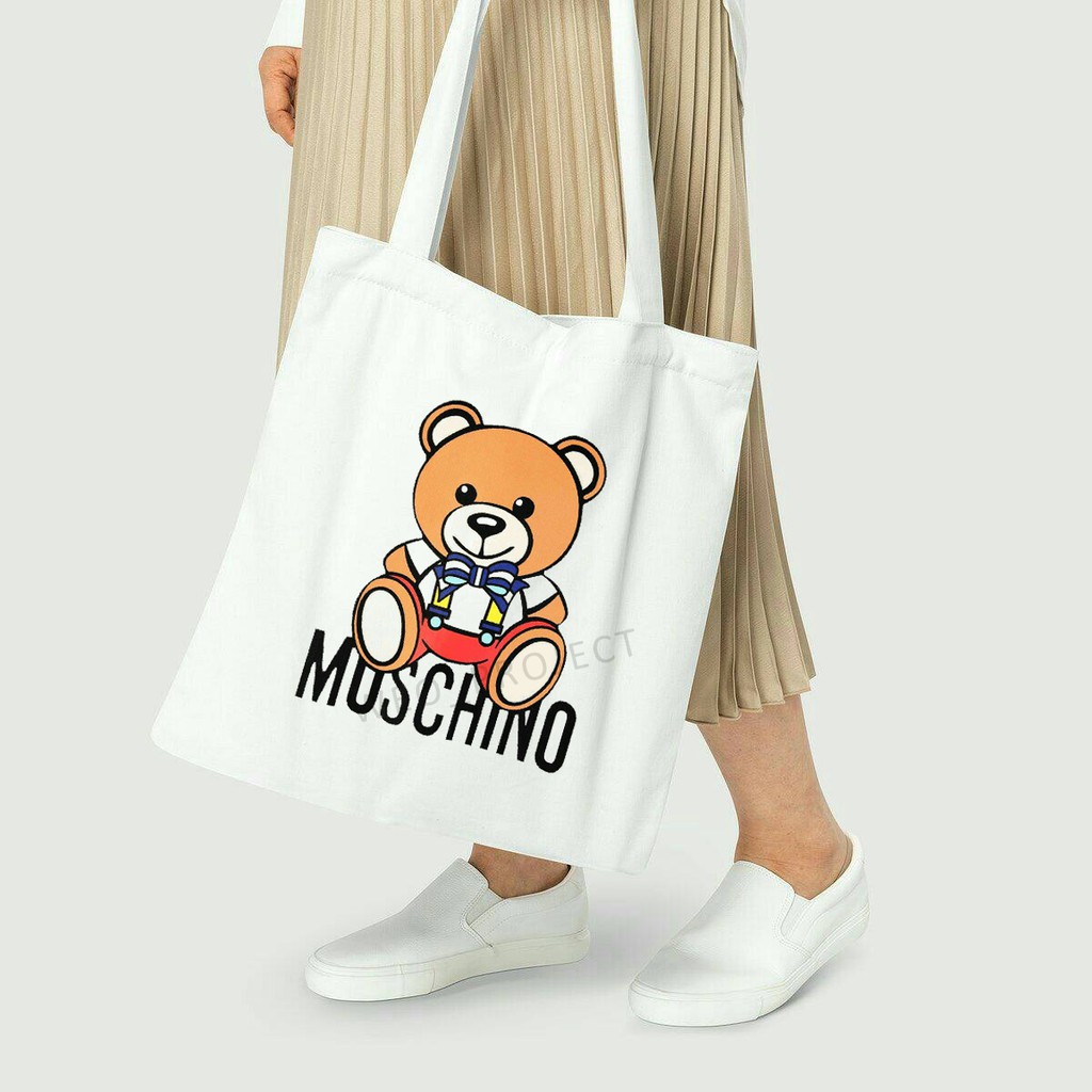 TOTE BAG KANVAS MURAH / TOTE BAG WANITA / TOTE BAG MOTIF MOSCHINO