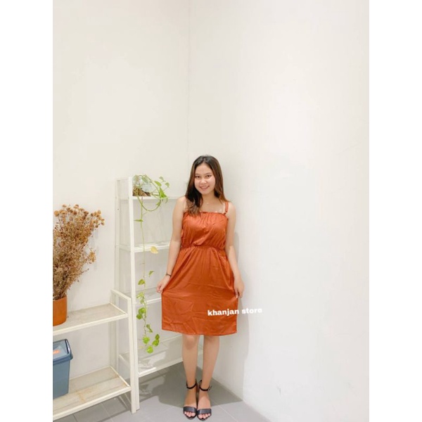 Daster tali satu polos // daster smoke (kerut) polos // daster rayon kekinian