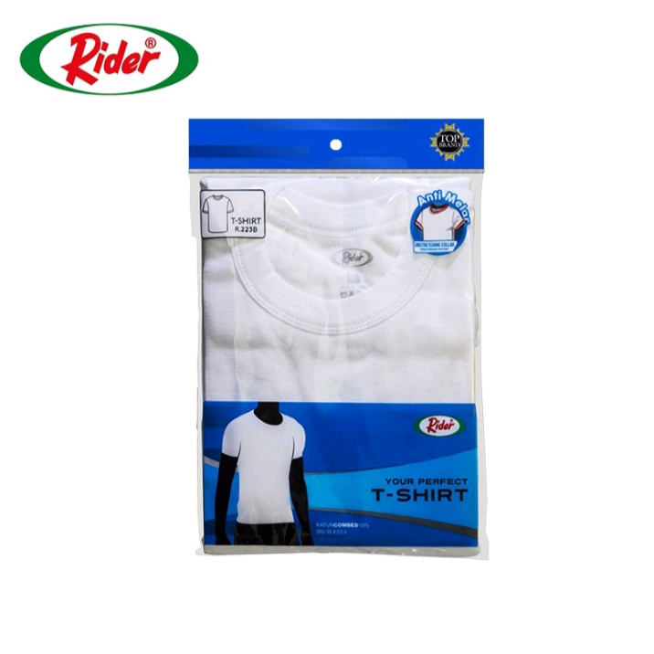 Kaos Dalam Rider Lifestyle Tshirt Man R223BP Putih (1 Pcs) Round Neck / Rider Underwear