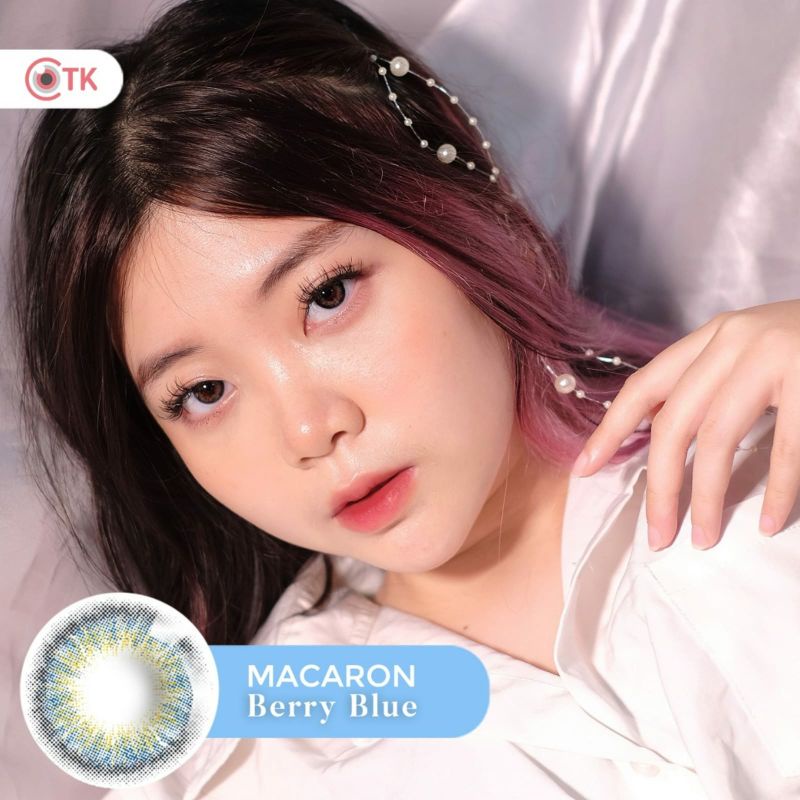 Softlens MACARON 14.5 MM BERRY BLUE MINUS -0.50 S.D -6.00 by CTK