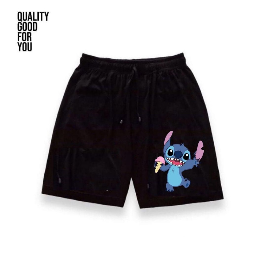 Clothing May - Celana Pendek Stitch Boxer Pria Pendek Celana Tali Kolor Bokser Kekinian Cowok Laki-Laki Bahan Babyterry Baby Terry Premium Original Murah