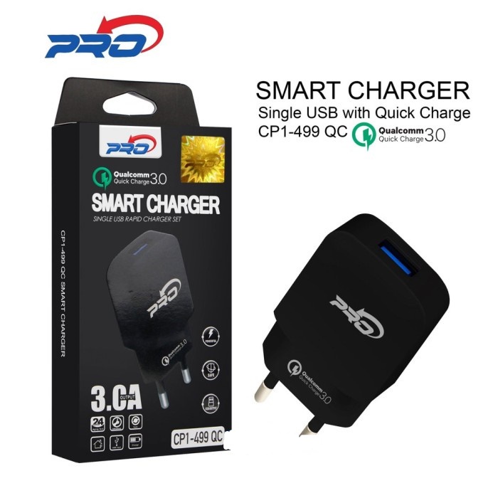 Pro Adaptor TC Travel Charger Batok 1 USB Port CP1-499 QC Qualqomm 3.0