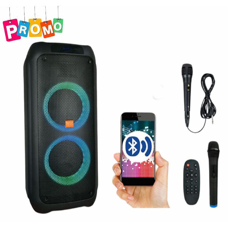 Speaker Portable DAT DT 2128 Max2 Bluetooth Karaoke Free 2 Mic Wireless Original Speaker JBL