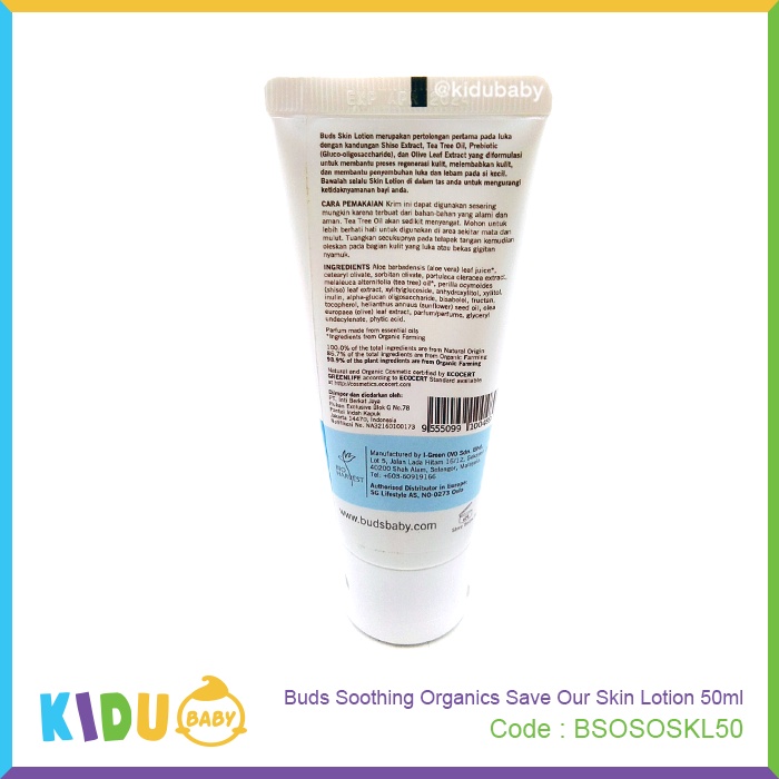 Buds Organics Save Our Skin Lotion 50ml Kidu Baby