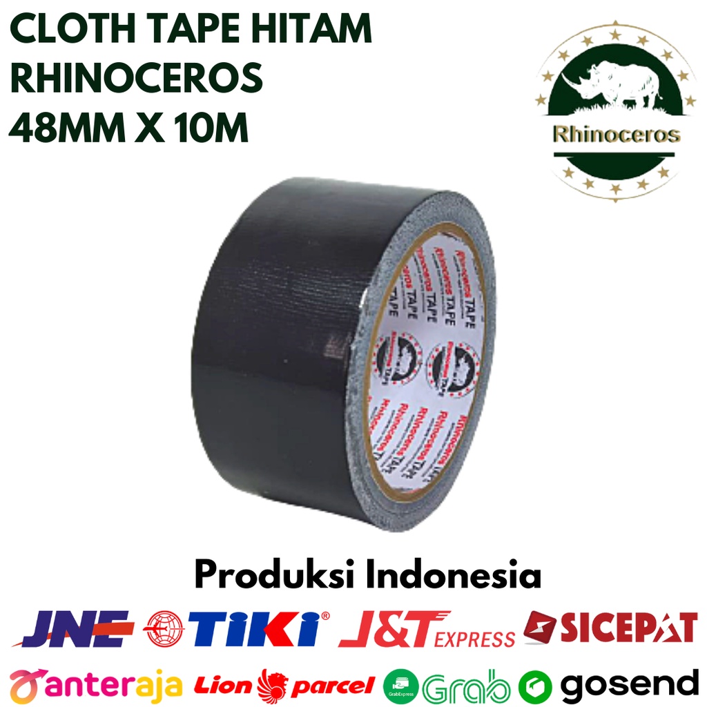 Cloth Tape RHINOCEROS TAPE Lakban Kain Lakban Jilid Solatip Kain Isolasi Kain Ukuran 48mm x 10 meter