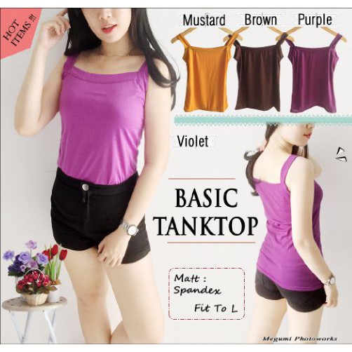 [basic tanktop RO] Blouse Wanita Spandex Varian Warna