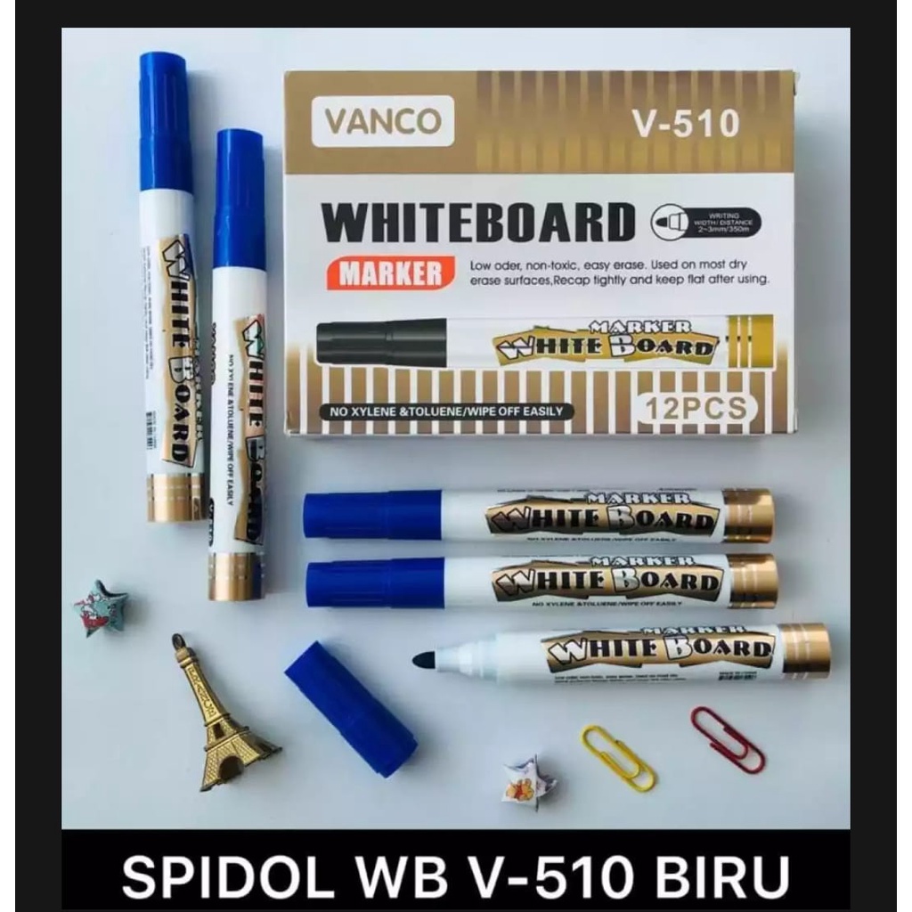 

WS99 - VANCO SPIDOL PAPAN TULIS / SPIDOL WHITEBOARD WB510 WARNA BIRU ISI 1Spidol Whiteboard / Papa