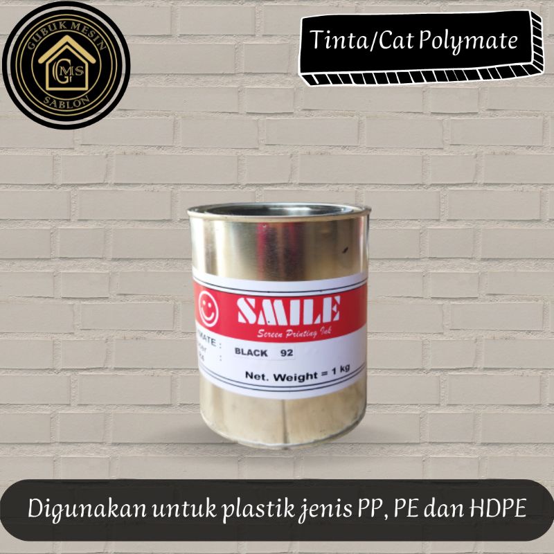 

[HITAM] Tinta/Cat Polymate untuk Plastik Kemasan 1kg