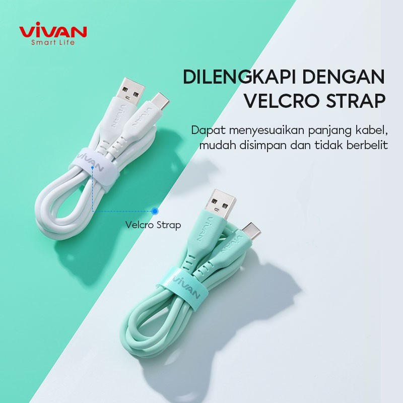 VIVAN VSC100 Kabel Data Type C 3A Quick Charge 1M - Garansi Resmi 1 Tahun