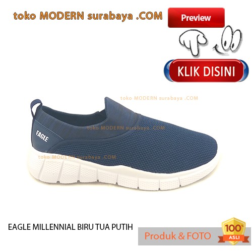 EAGLE MILLENNIAL BIRU TUA PUTIH sepatu pria sepatu slip on