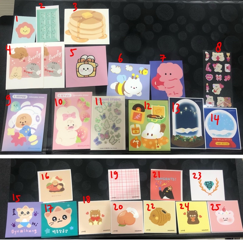 

[READY STOCK KP] Mini Sticker Korea Official stiker deco pc journalling yany studio topping goods rayeon fancy dudumoon sooang studio