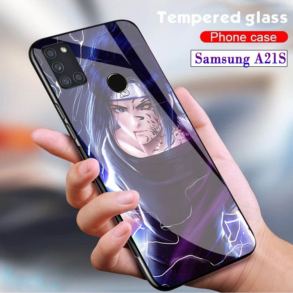 Softcase Glass Kaca SAMSUNG A21S - Case Hp Pelindung Handphone SAMSUNG A21S [ A61 ]