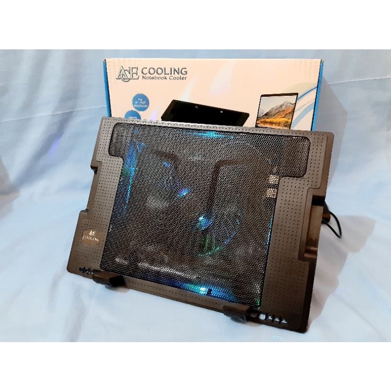 COOLING PAD ERGOSTANDA ACE LED RGB, FAN LAPTOP ERGOSTAND ACE LED RGB 7 WARNA