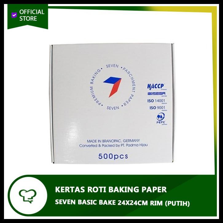 

Kertas Roti Baking Paper SEVEN Basic Bake 24x24cm Rim (Putih)