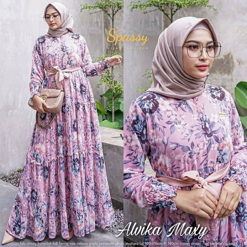 SALE !! GAMIS CERUTY PRINTING SQUARE YUNDY JASMINE AINUN #2 MIPOSA - Maxy Dress Bahan Ceruty Wolfis Motif