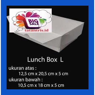 

H8Hjdt- Paper Box Lunch Ukuran L Besar - Paper Box Kertas - Take Away - Putih Drtdz-