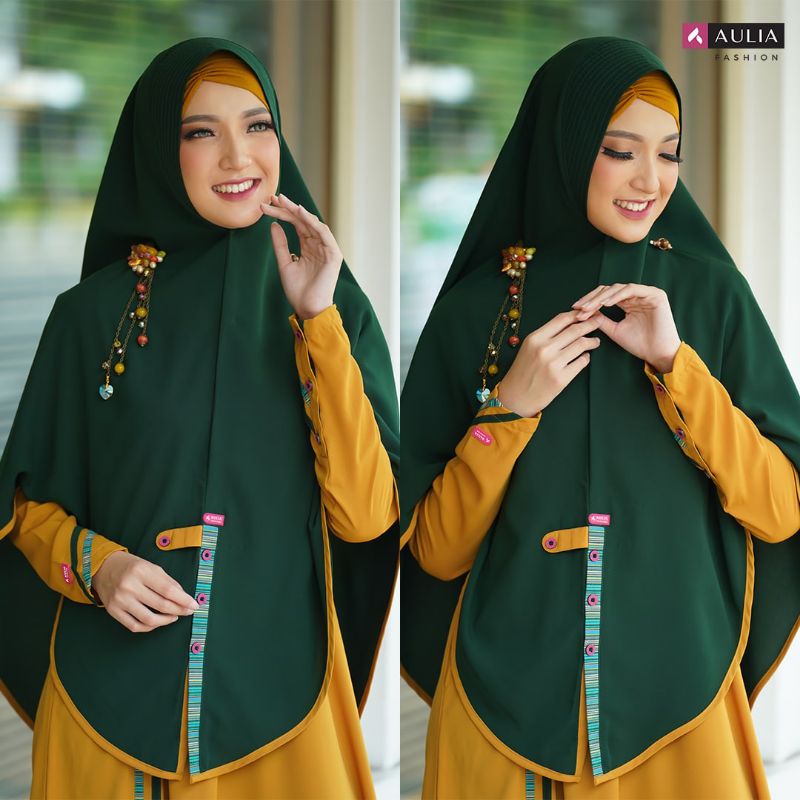 Set gamis aulia ori syar'i syari model terbaru 2022, warna sangat menarik, bahan adem banget nyaman 
