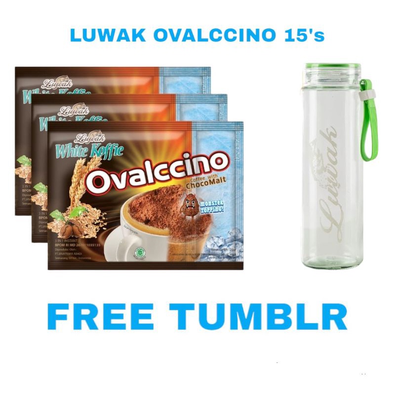 Kopi Luwak White Koffie Ovalccino 15pcs Free Tumbler