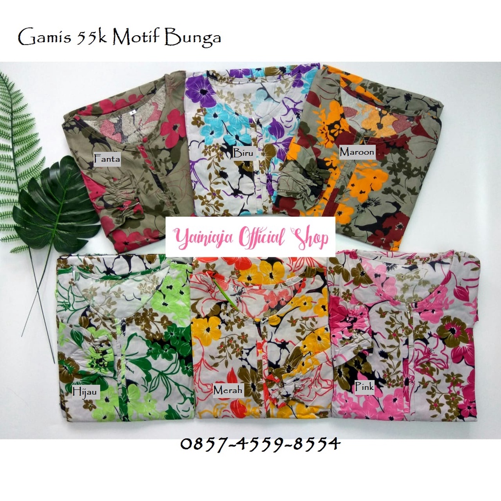 GAMIS WANITA TERBARU KATUN MOTIF BUNSUI DRESS FORMAL FASHION MUSLIM