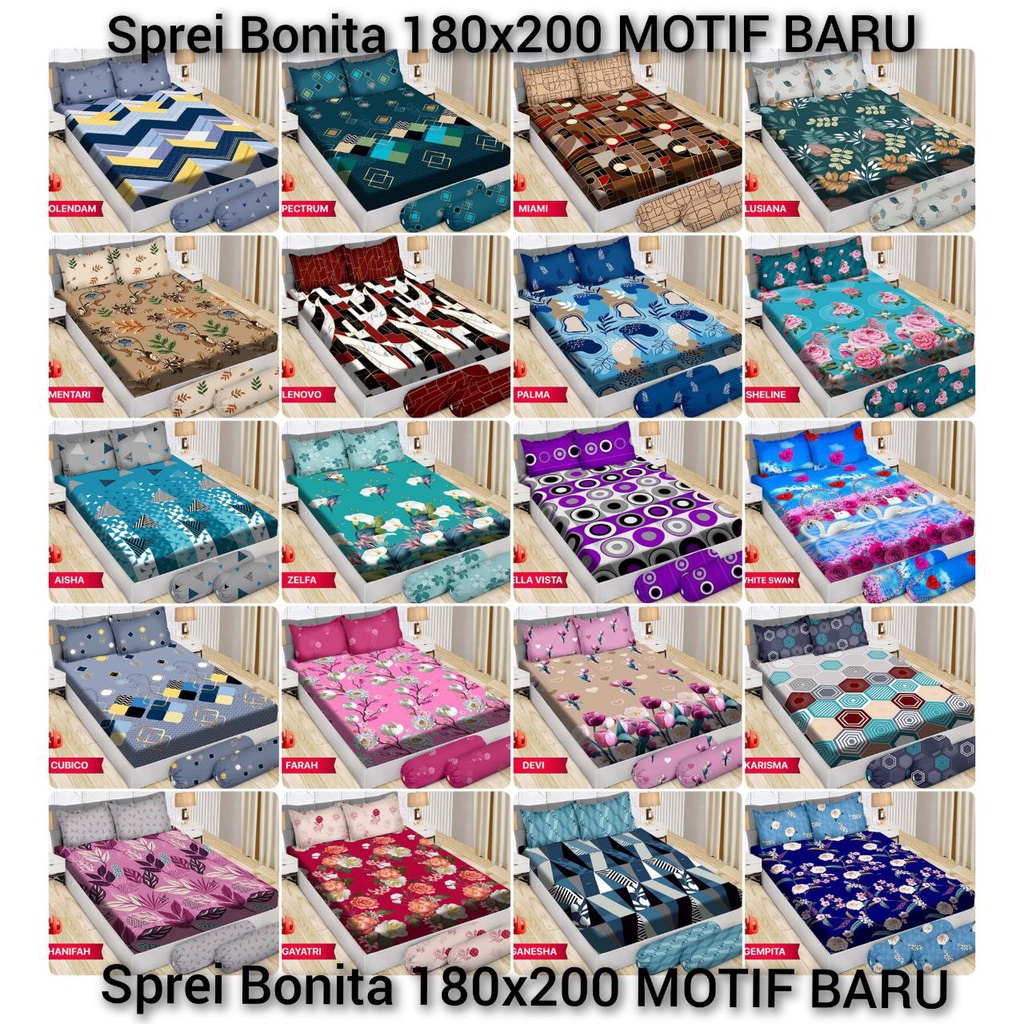 READY Sprei Bonita King No 1 180x200 motif dewasa bunga minimalis B RE2100