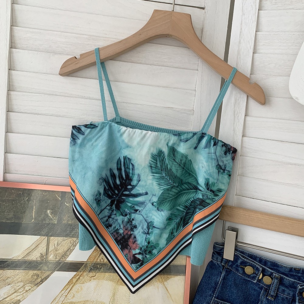 Satin Wanita Dasi Kembali Simpul Tali Spaghetti Tank Top Tabung Tak Berlengan-4
