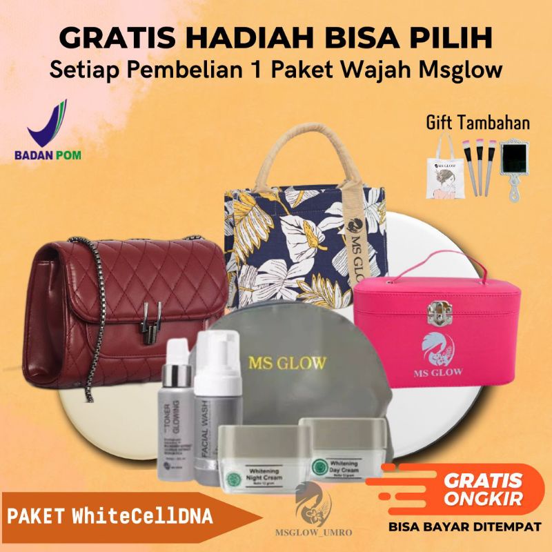 MS GLOW SEMUA PAKET WAJAH GRATIS TAS / BOX MAKE UP