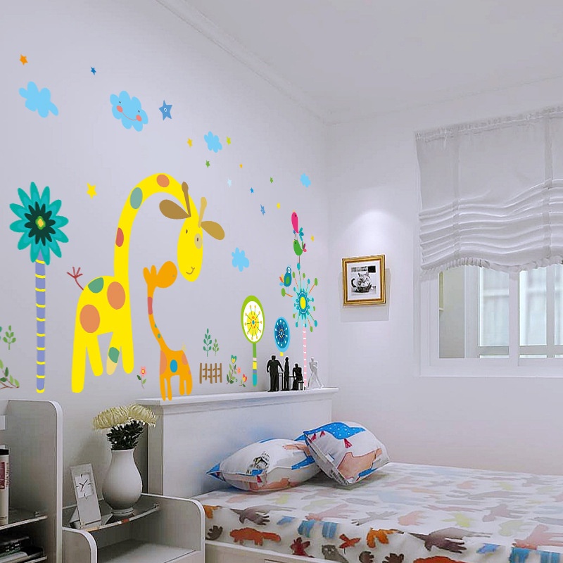 Reliza Wall Sticker Jerapah Kartun LDR99240 Stiker Dinding