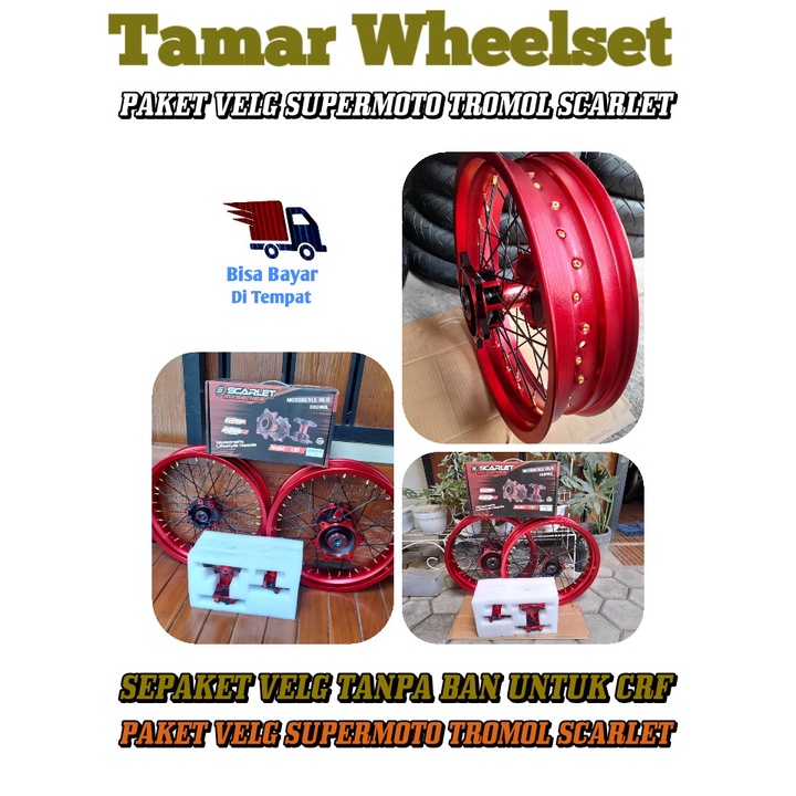 PAKET VELG SUPERMOTO TROMOL SCARLET UNTUK CRF  150